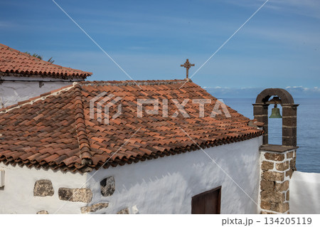Small church and Atlantic ocean, Tenerife, Spain Small church and Atlantic ocean, Tenerife, Spain 134205119