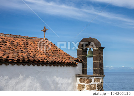 Small church and Atlantic ocean, Tenerife, Spain Small church and Atlantic ocean, Tenerife, Spain 134205136