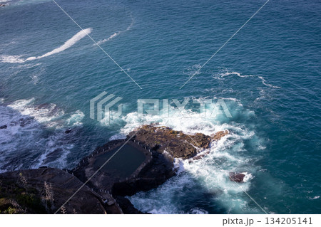 Volcanic coast and Atlantic ocean waves, Tenerife, Spain 134205141