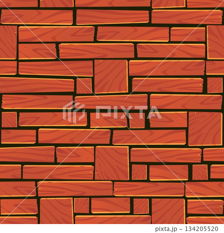 Wooden boards of various shapes or lengths. Light wood texture on dark background. Timber beams seamless pattern. Plank blocks stack. Hardwood construction. Vector carpentry repeat print Wooden boards of various shapes or lengths. Light wood texture on dark background. Timber beams seamless pattern. Plank blocks stack. Hardwood construction. Vector carpentry repeat print 134205520