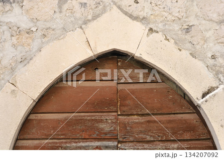 Arched Stone Doorway Detail Arched Stone Doorway Detail 134207092
