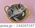 black floppy disk on the basket 134207197