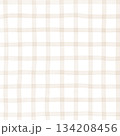 Brown Beige Plaid Gingham Check Hand Drawn Background Pattern Overlay 134208456