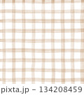 Brown Beige Plaid Gingham Check Hand Drawn Background Pattern Overlay 134208459
