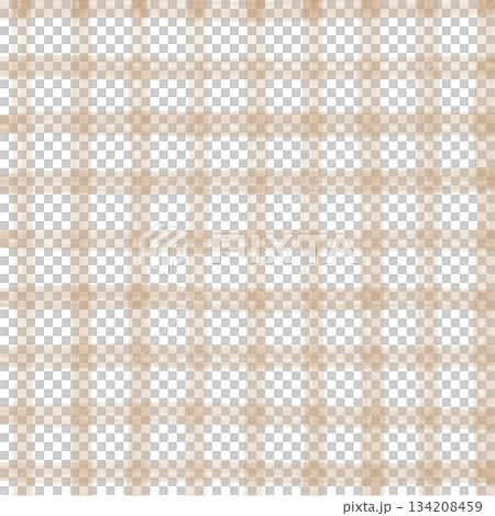 Brown Beige Plaid Gingham Check Hand Drawn Background Pattern Overlay 134208459
