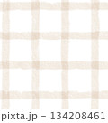 Brown Beige Plaid Gingham Check Hand Drawn Background Pattern Overlay 134208461