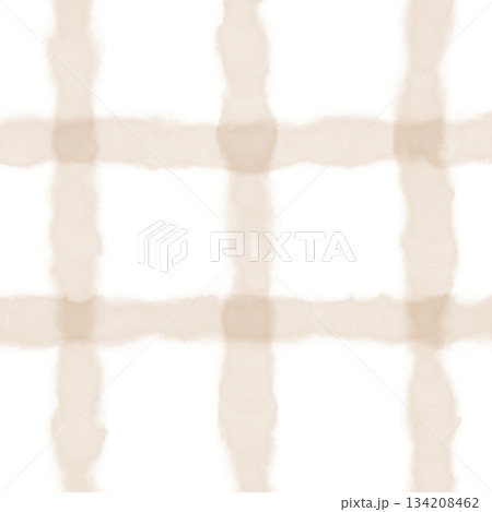 Brown Beige Plaid Gingham Check Hand Drawn Background Pattern Overlay 134208462