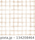 Brown Beige Plaid Gingham Check Hand Drawn Background Pattern Overlay 134208464
