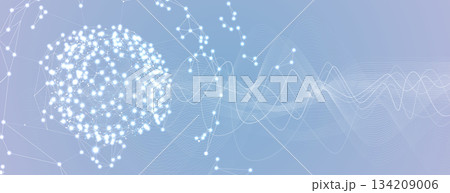 Technology and science banner or header. Connected neural network theme 134209006