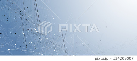 Technology and science banner or header. Connected neural network theme 134209007