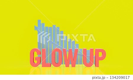 Motivational Glow Up Progress Concept 3d render. 134209017