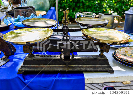 Scales, antique iron weighing scales Scales, antique iron weighing scales 134209191