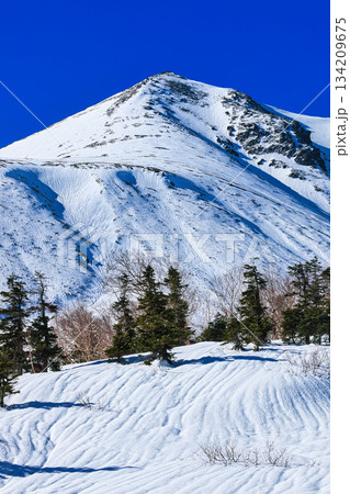 冠雪の北アルプスの乗鞍岳 冠雪の北アルプスの乗鞍岳 134209675