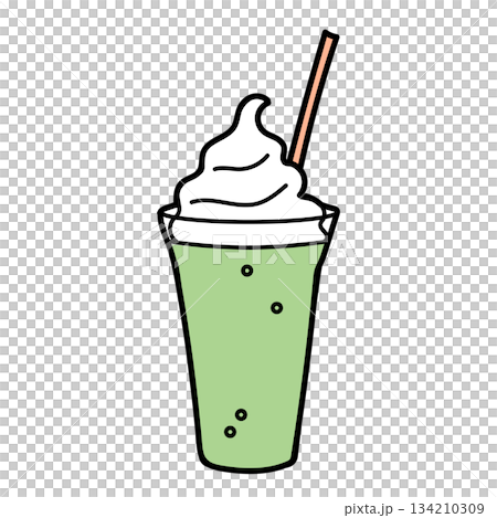 イラスト素材: クリームソーダフロートを描いたシンプルなドリンクイラスト イラスト素材: クリームソーダフロートを描いたシンプルなドリンクイラスト 134210309