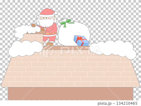 Santa trying to get in through the chimney Santa trying to get in through the chimney 134210465