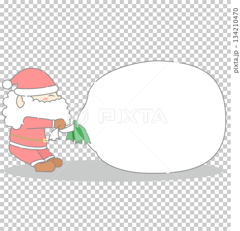 聖誕老公公拖著一袋禮物 134210470