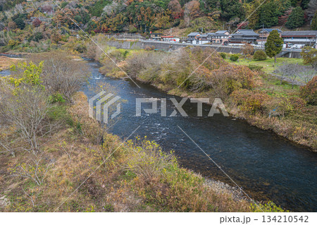 初冬の木津川風景　京都府笠置町 134210542