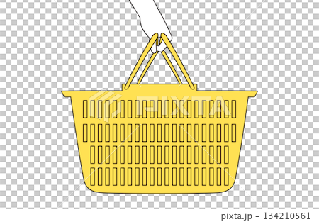 かごを持つ手のイラスト素材 134210561