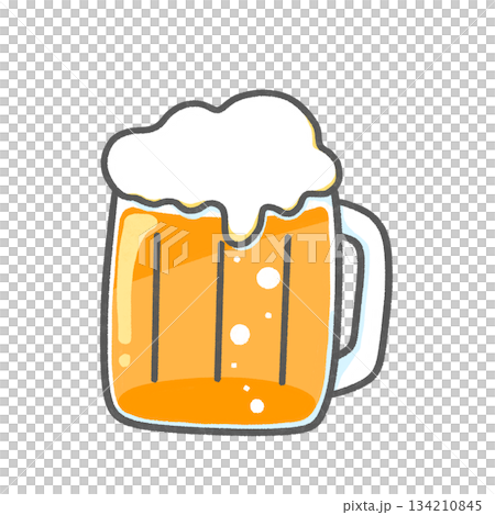 啤酒插畫素材 | 泡沫杯 134210845