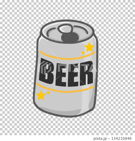 ビールイラスト素材｜缶ビールアイコン 134210846