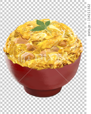 Oyakodon (extra large) in a red bowl 134211382