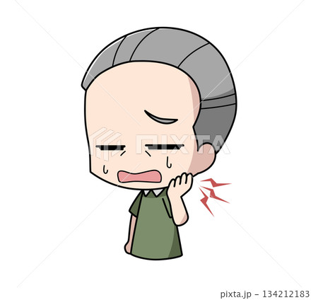 あごが痛む高齢男性のイラスト 134212183