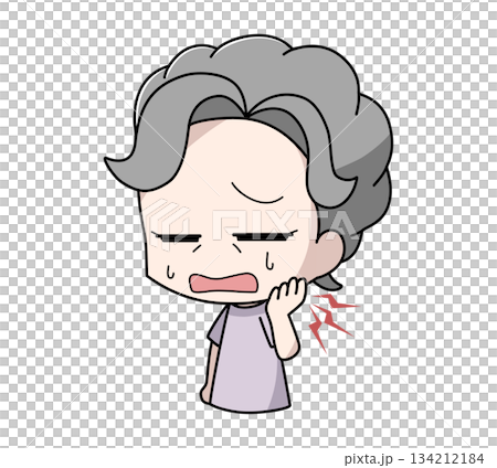 圖：一位下巴疼痛的老婦人 134212184