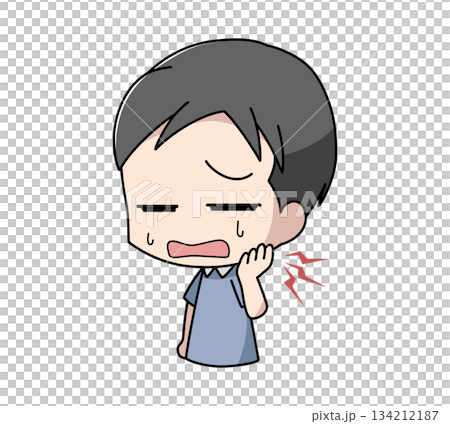 あごが痛む男性のイラスト 134212187