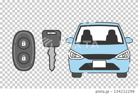 智慧鑰匙和汽車圖示 134212299