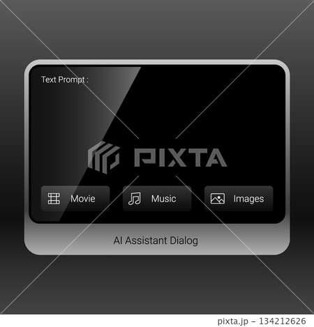 Modern AI Assistant Dialog Interface with Prompt Panel Modern AI Assistant Dialog Interface with Prompt Panel 134212626