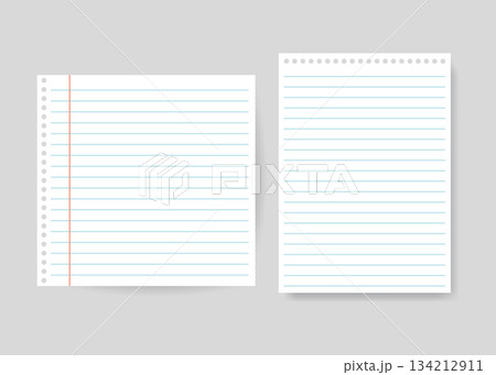 Blank notebook paper sheet with lines vector illustration 134212911
