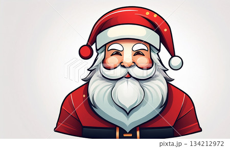 Minimalist flat Santa icon with clean geometric shapes 134212972
