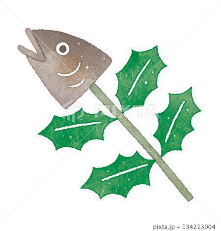 節分の魔除け・柊鰯(やいかがし)のイラスト 節分の魔除け・柊鰯(やいかがし)のイラスト 134213004