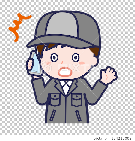 A male "factory worker" using a smartphone A male "factory worker" using a smartphone 134213008