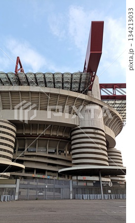 Milan, Italy - August 10 2022: Giuseppe Meazza Stadium Milano Milan, Italy - August 10 2022: Giuseppe Meazza Stadium Milano 134213033