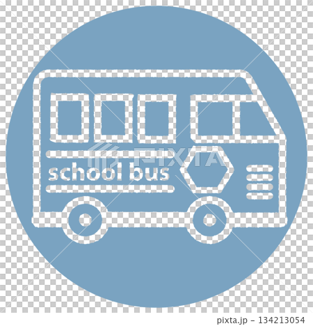 School bus simple icon 2-3-blue School bus simple icon 2-3-blue 134213054