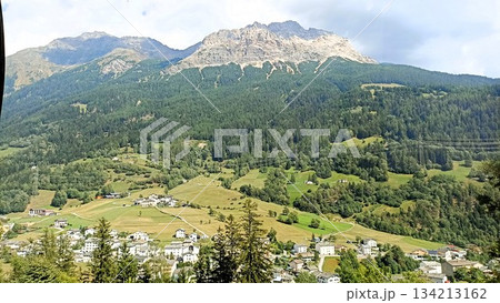 Chur, Switzerland - August 11 2022: View From Bernina Express from Tirano Italy 134213162