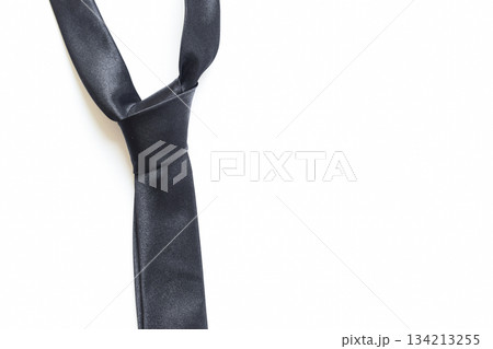 black necktie isolated on white background, father day concept and business style 134213255