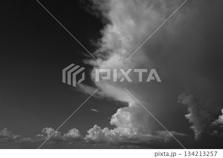 black and white image, buautiful sky with cloud in rainy day black and white image, buautiful sky with cloud in rainy day 134213257