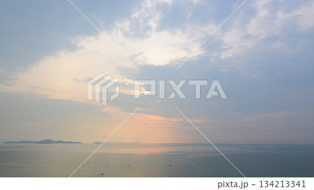 beautiful view of sea and sky in the morning, natural background 134213341