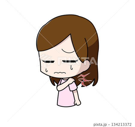 肩がこる女性のイラスト 肩がこる女性のイラスト 134213372