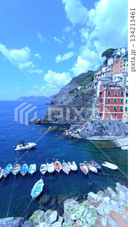 La Spezia, Italy - August 9 2022: Cinque Terre View 134213461
