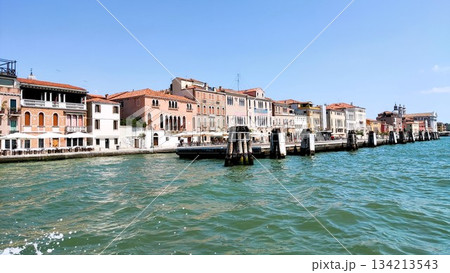Venice, Italy - August 7 2022: Venice River Surroundings 134213543