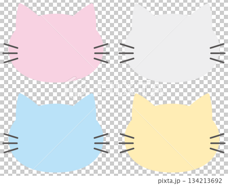 猫の顔の形のフレームセット 134213692