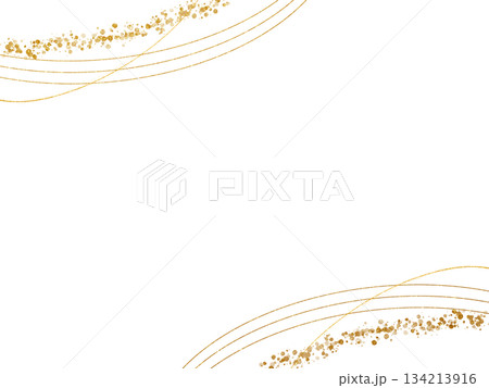 中央タイトルスペース付き・金色の上下背景素材 134213916