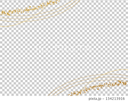中央タイトルスペース付き・金色の上下背景素材 134213916