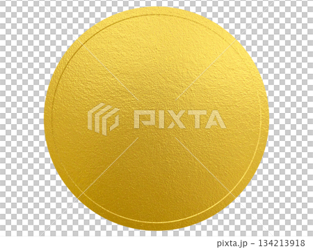 金色の丸フレーム素材：円形・メタリック 134213918