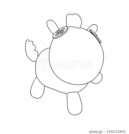 Outline for Coloring of Horse Plush Cute and Funny Toy. Vector Illustration. Outline for Coloring of Horse Plush Cute and Funny Toy. Vector Illustration. 134213941