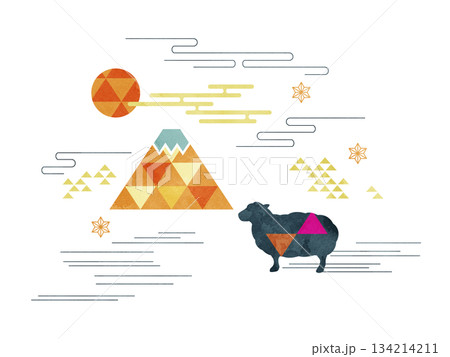 羊と富士山 134214211