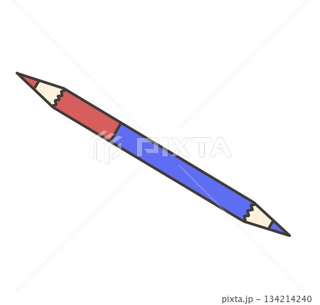 赤が減った赤青鉛筆のイラスト 134214240